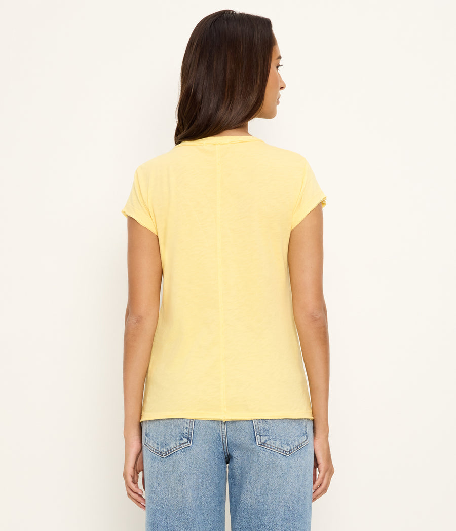 Trudy Supima Tee in MACAW Yellow Back View #MACAW