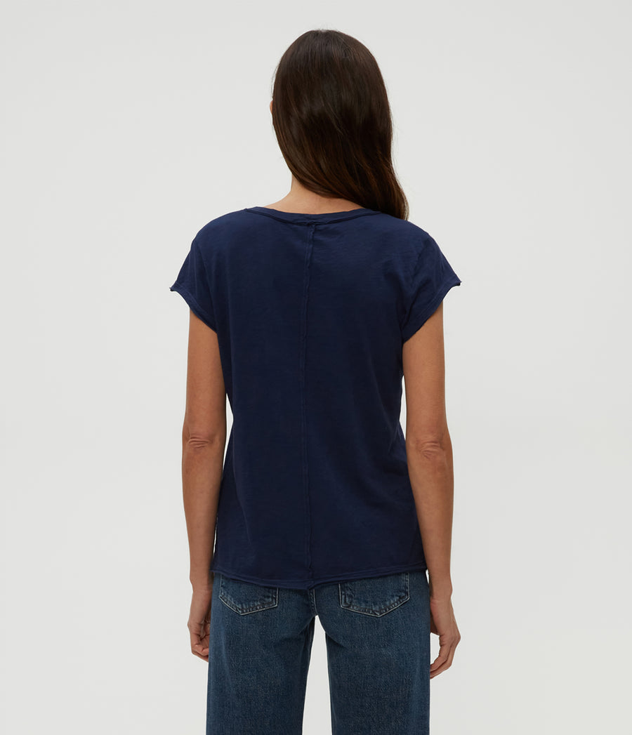 Trudy Supima Tee in Nocturnal Blue Back View #NOCTURNAL