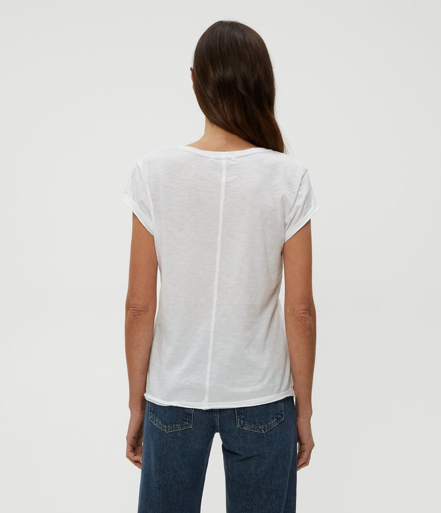 Trudy Supima Tee in White  Back View #WHITE
