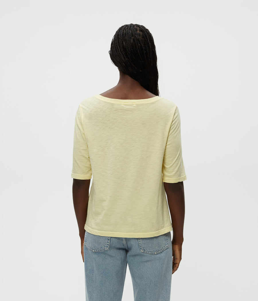 Dua Supima Tee in Lemonade Yellow Back View #LEMONADE