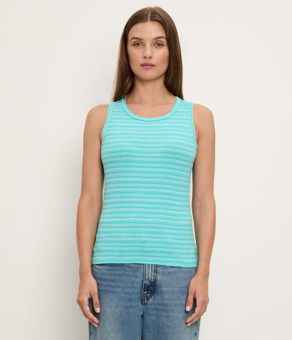 Carolie Striped Ribbed Tank ARUBA / XL #ARUBA