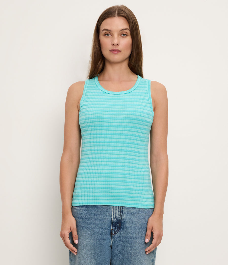 Carolie Striped Ribbed Tank ARUBA / XL #ARUBA