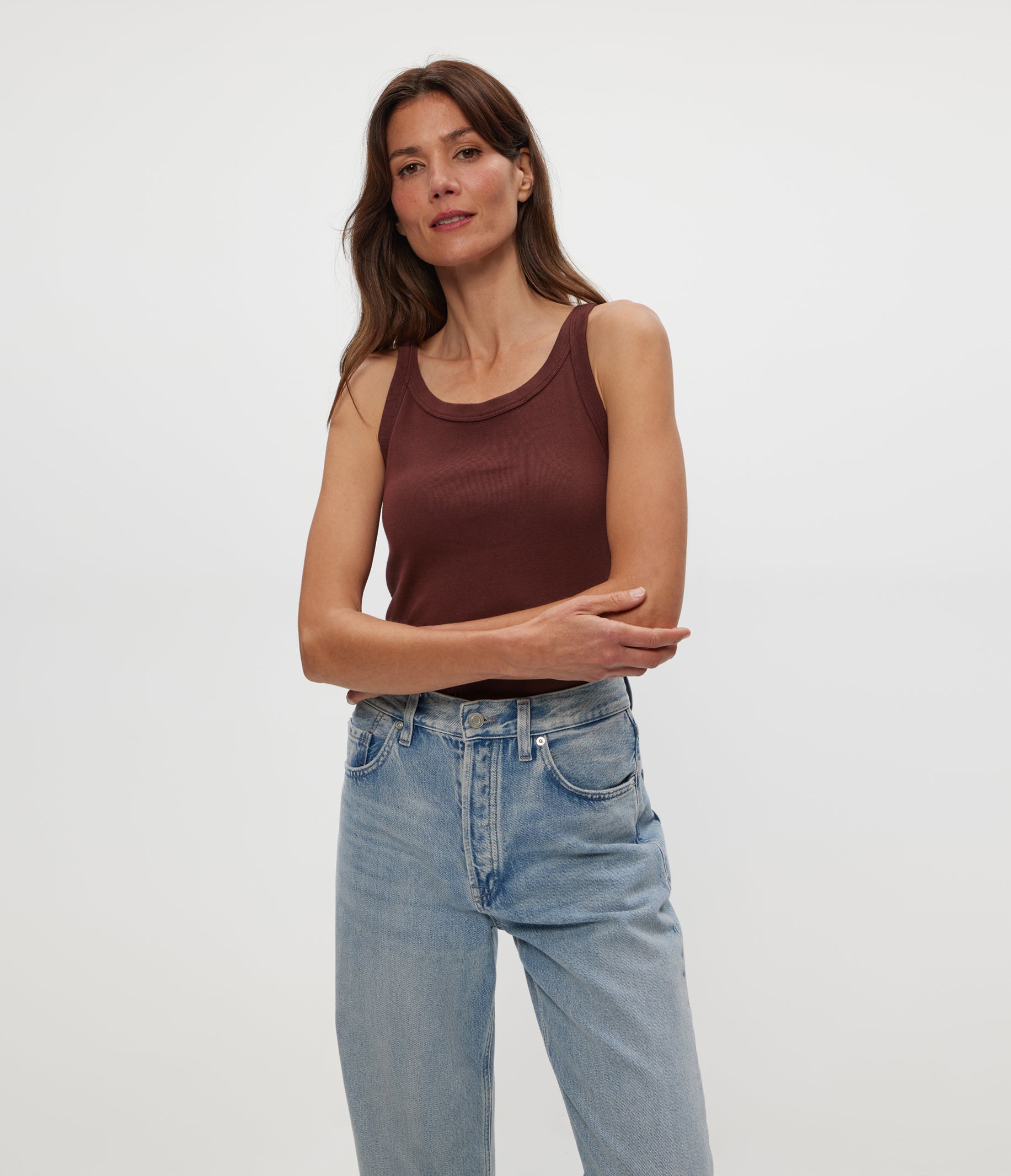 (取寄) マイケル スターズ レディース キャシー シン バインディド タンク Michael Stars women Cassie Thin Binded Tank Salt Water Women's Michael Stars Cassie Thin Binded Tank | Zappos.com
