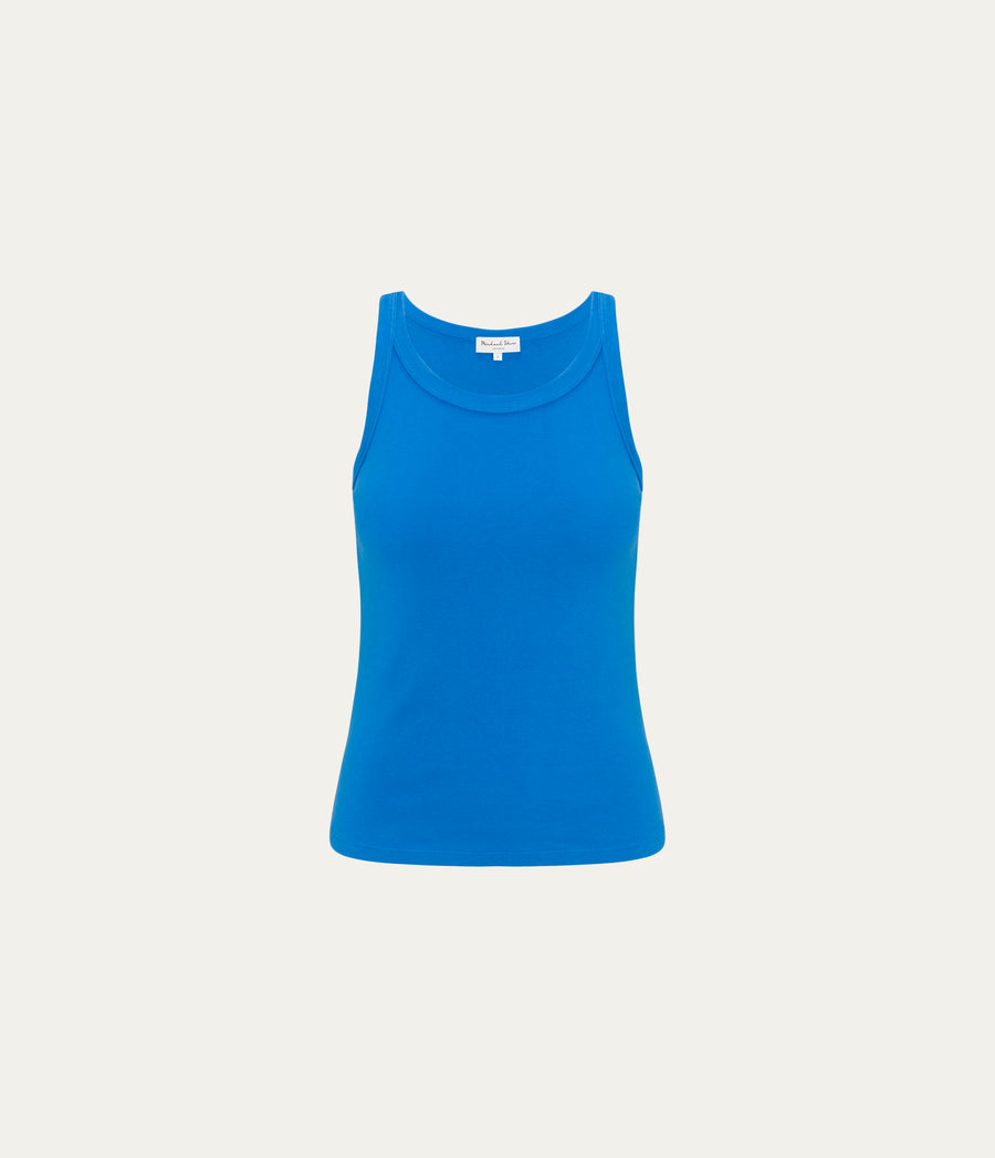 Cassie Tank in PACIFIC BLUE Close up View #PACIFIC