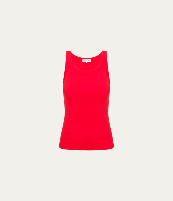 Cassie Tank in SAMBA RED Close up View #SAMBA