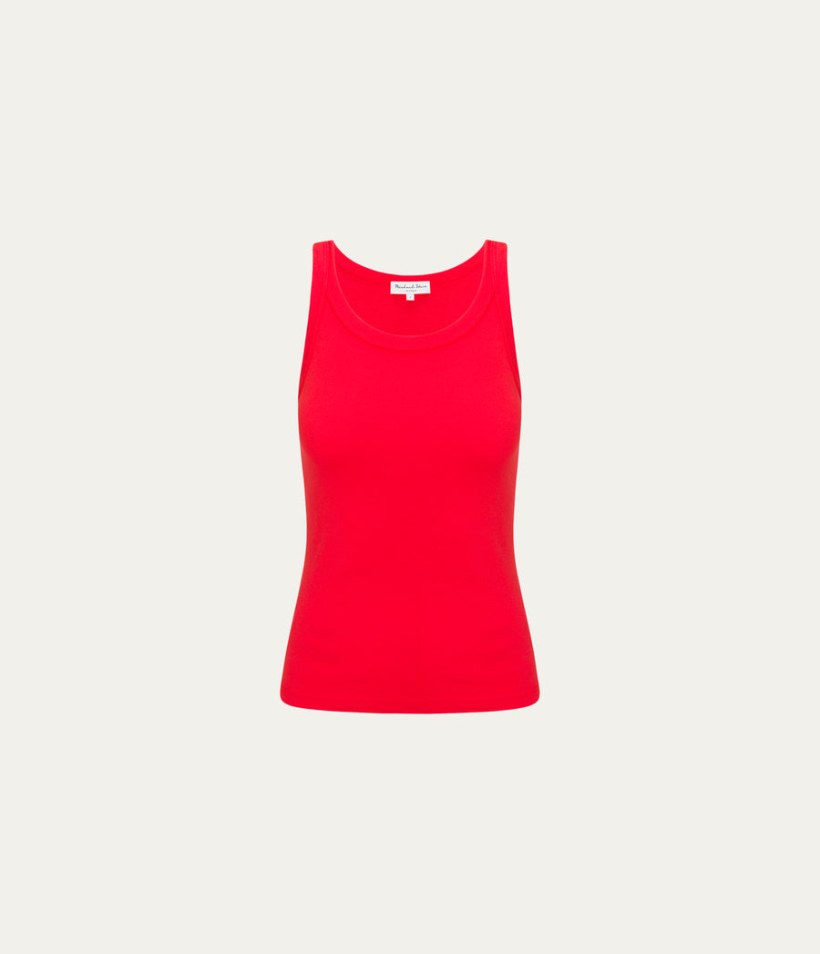 Cassie Tank in SAMBA RED Close up View #SAMBA