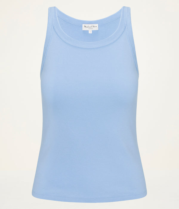 Cassie Tank in SKY Blue Close up View #SKY
