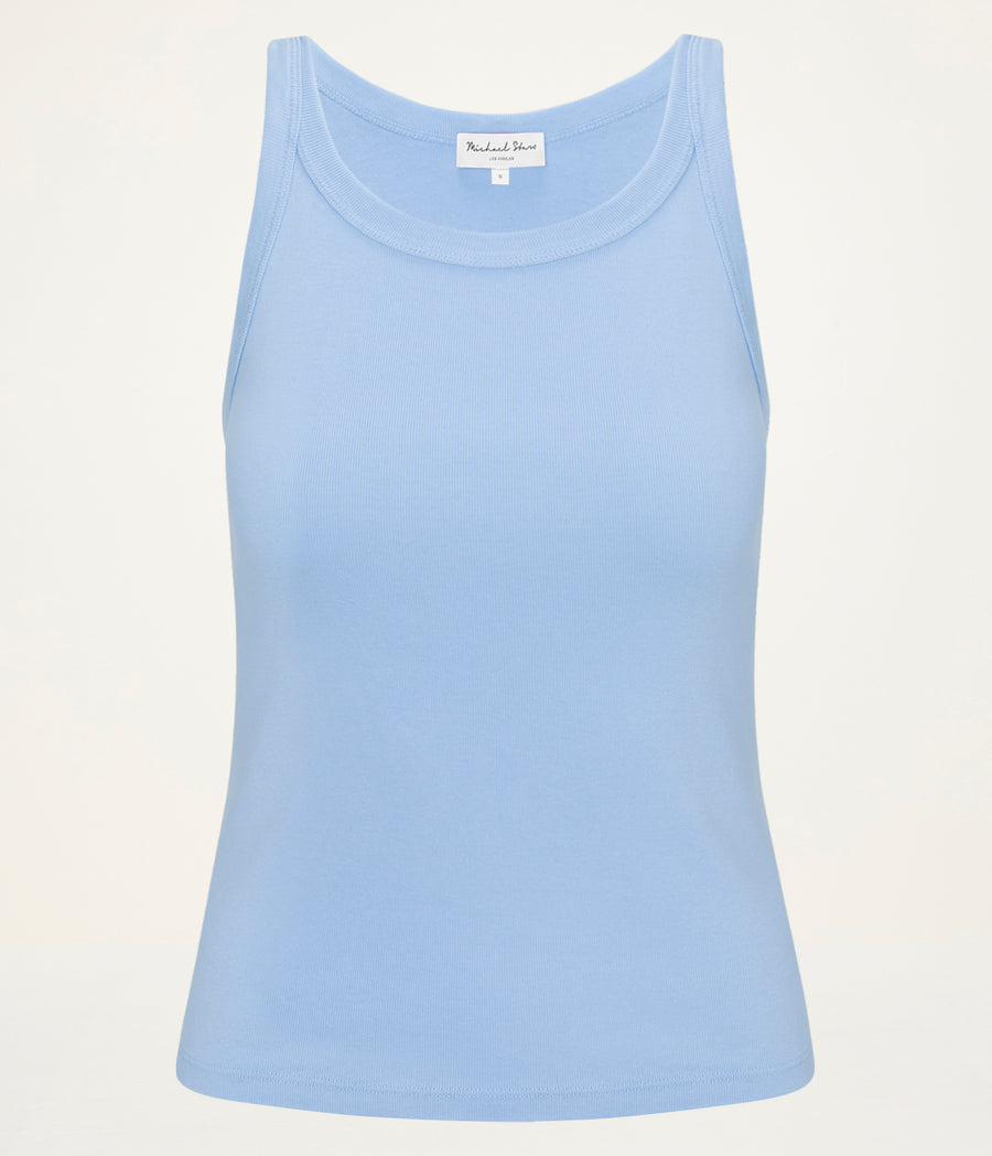 Cassie Tank in SKY Blue Close up View #SKY