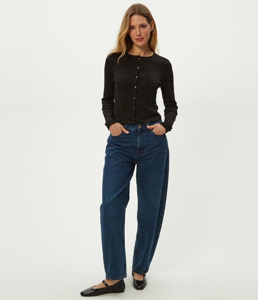 Trixie Cardigan in Black Full Body View #BLACK