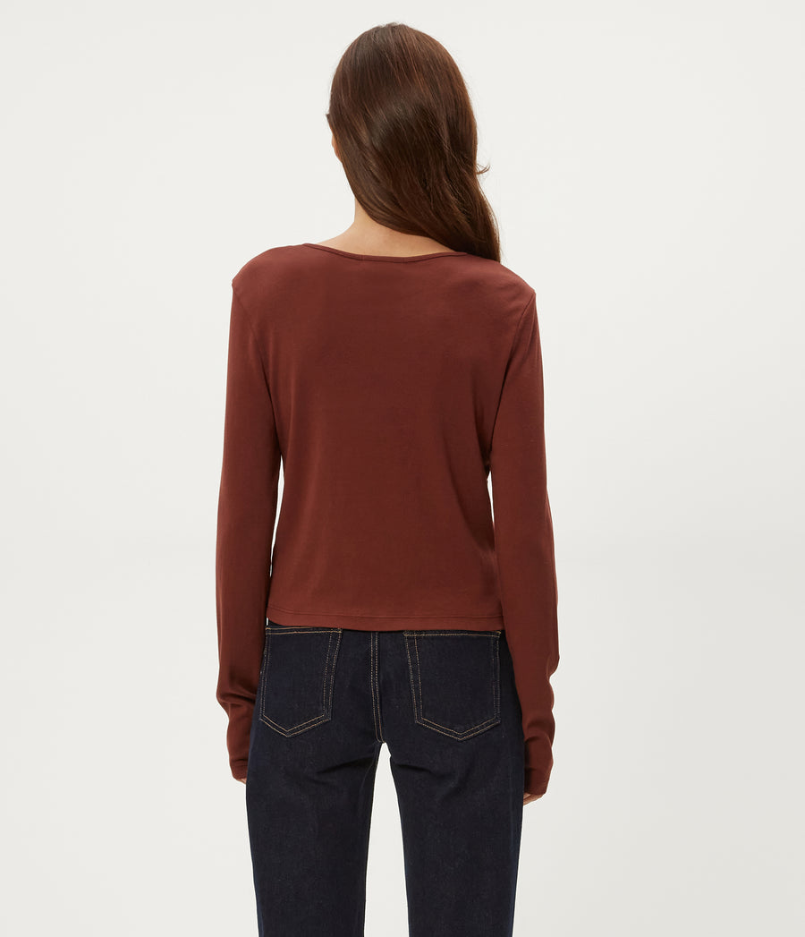 Trixie Cardigan in ESPRESSO Brown Back View #ESPRESSO