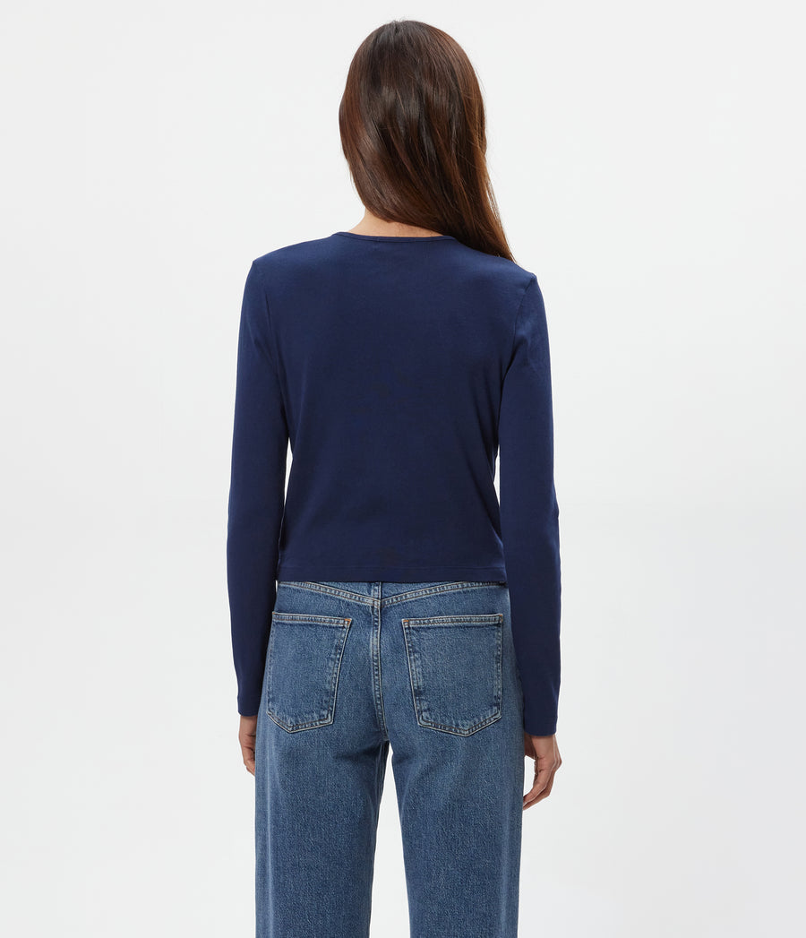 Trixie Cardigan in Nocturnal Blue Back View  #NOCTURNAL