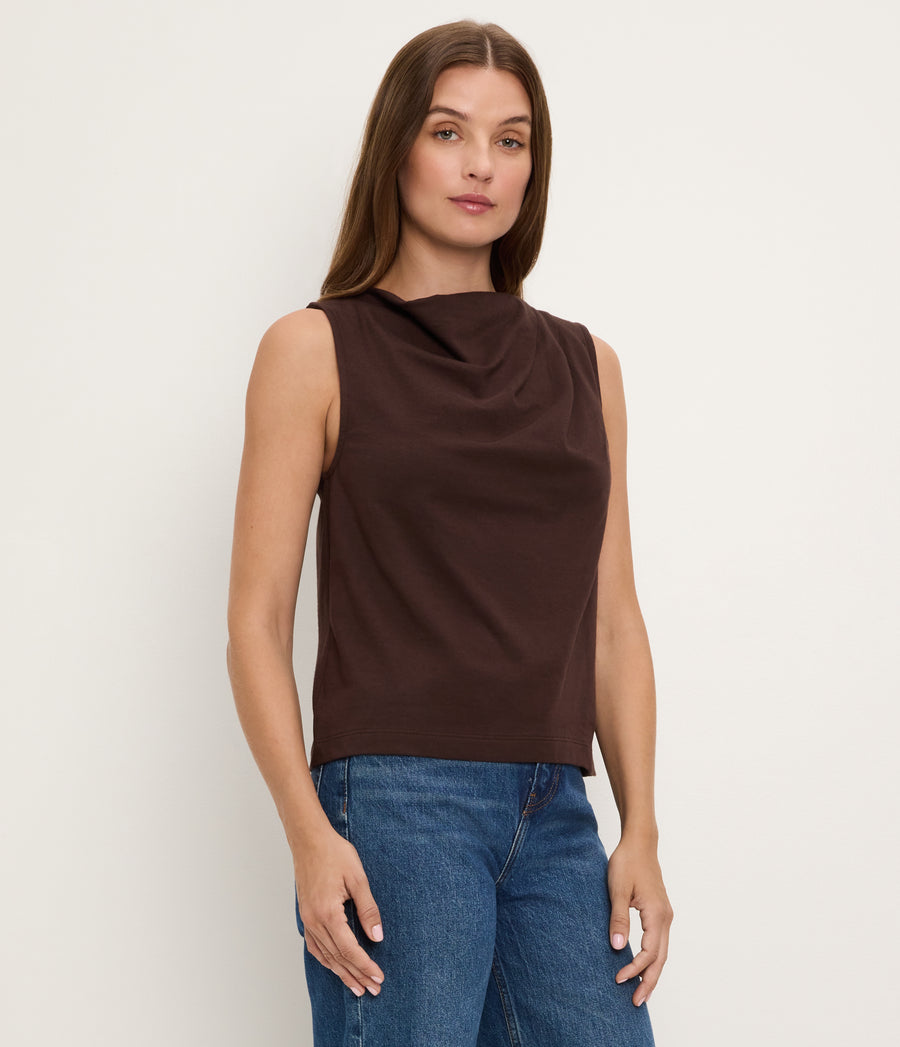 AMIRA ASYM PLEATED TOP JAVA / XL #JAVA