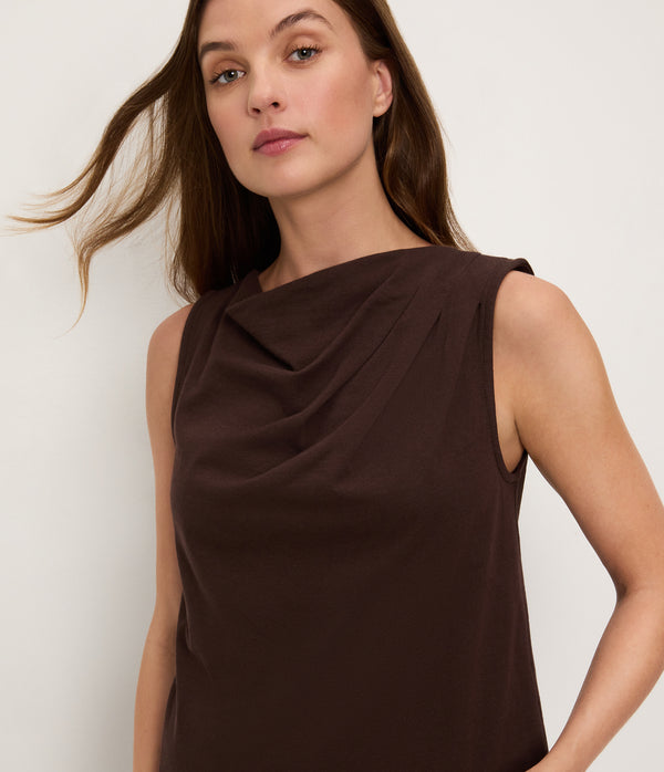 AMIRA ASYM PLEATED TOP JAVA / XL #JAVA