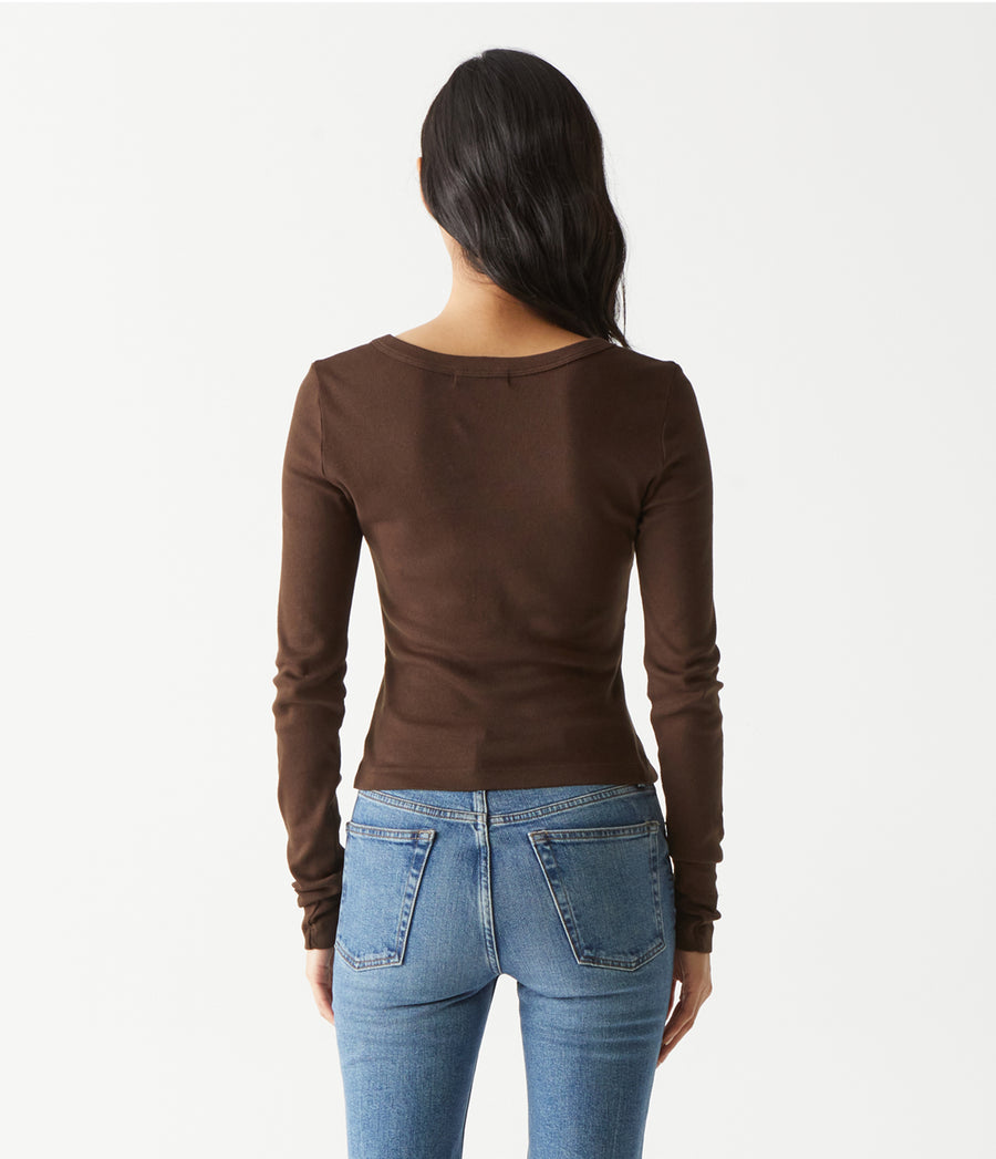Orion Cropped Tee in Java Brown Back View #JAVA