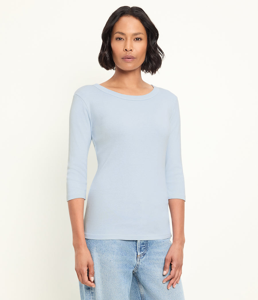Dot 3/4 Sleeve Tee in SPLASH Blue Side View #SPLASH