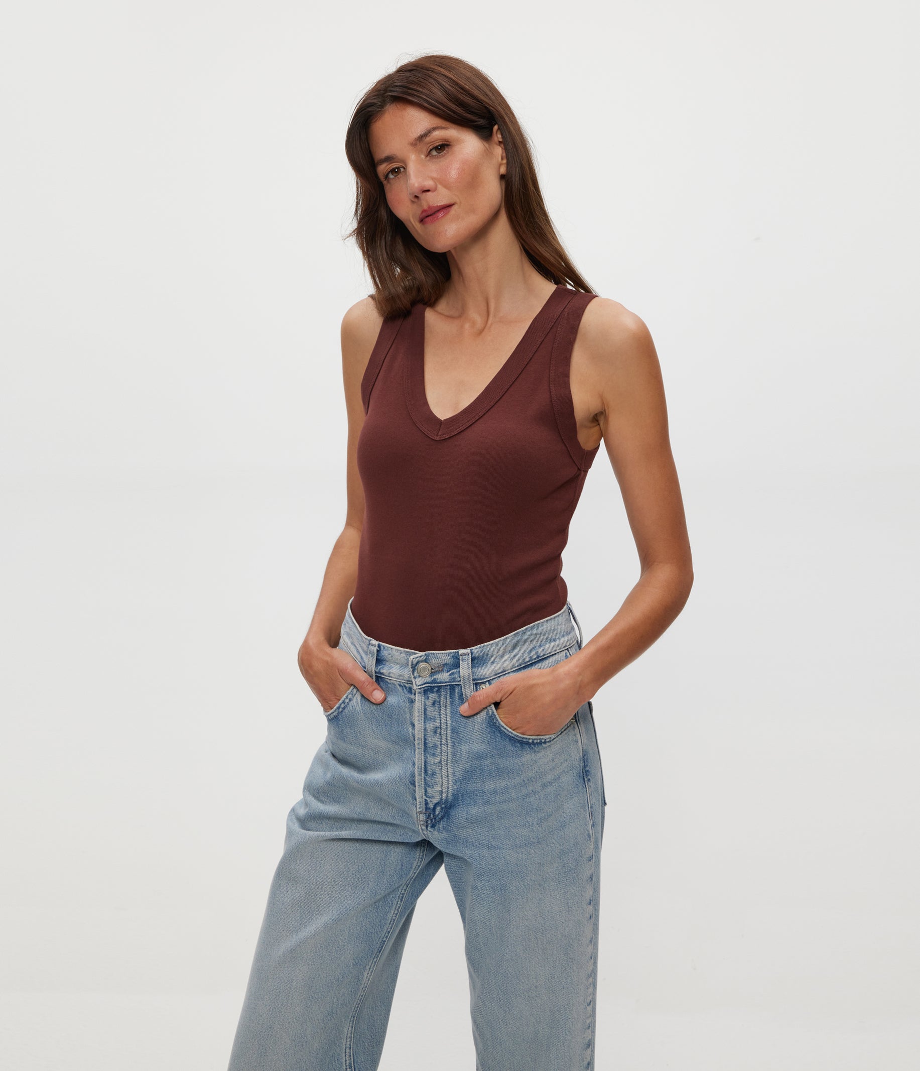 (取寄) マイケル スターズ レディース パロマ ワイド バインディング タンク Michael Stars women Paloma Wide Binding Tank Nocturnal Women's Michael Stars Paloma Wide Binding Tank | Zappos.com