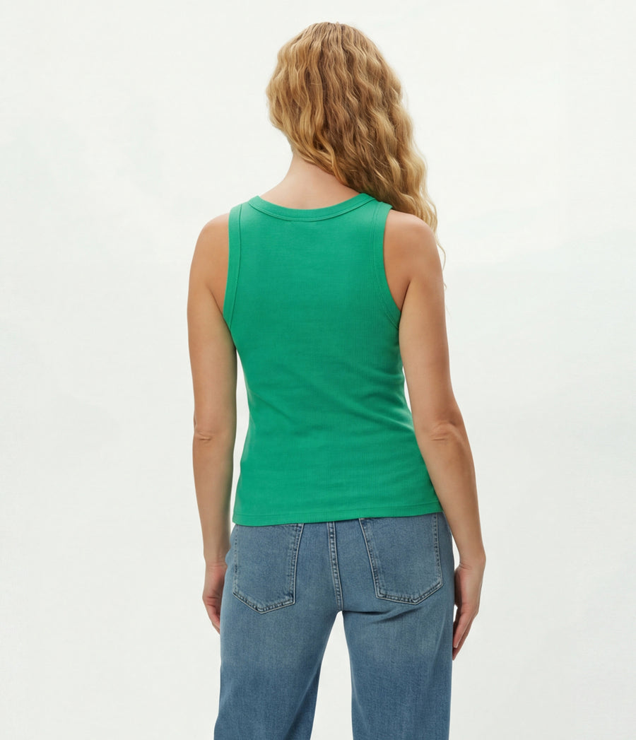 Maya V-Neck Tank in MALDIVES Green Back View #MALDIVES
