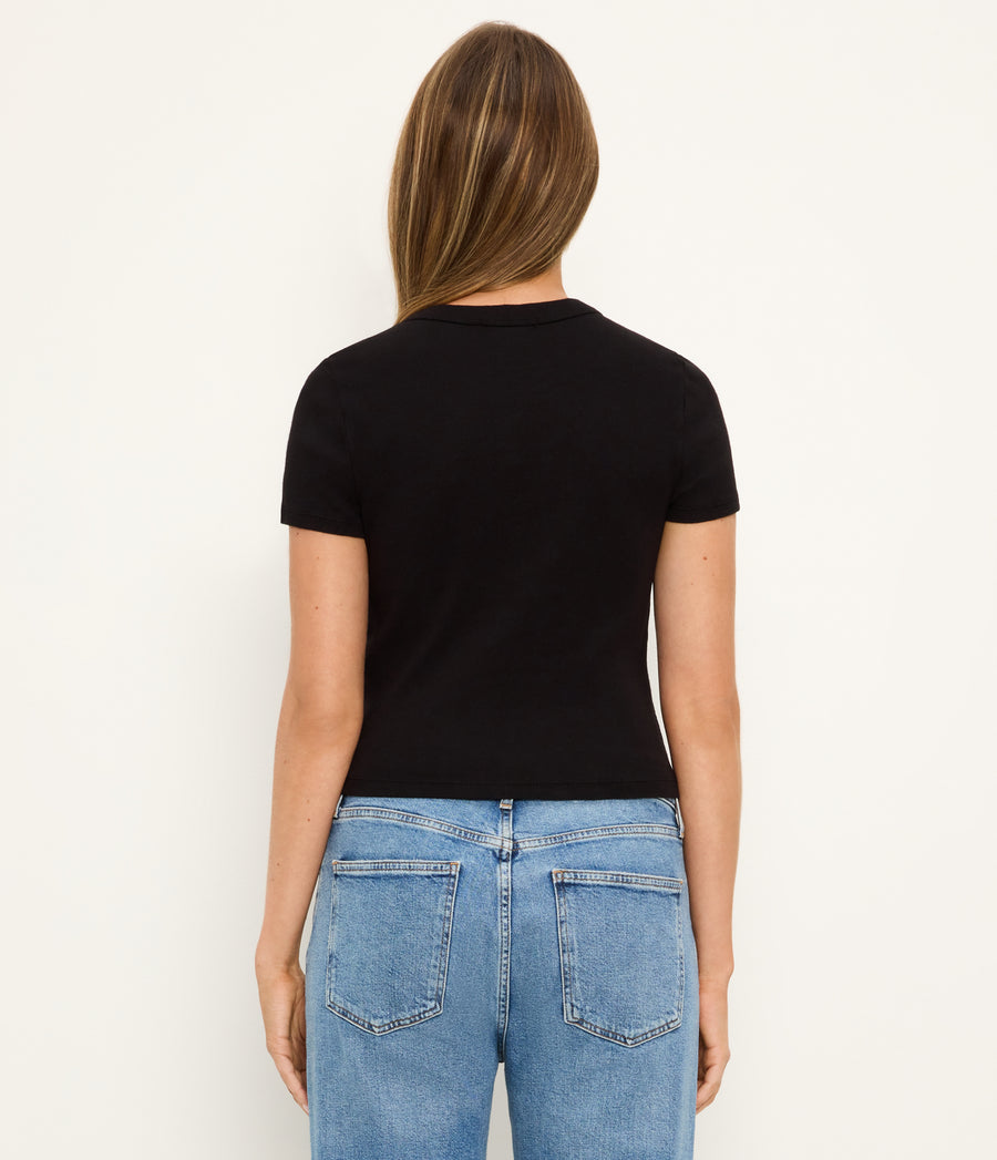 Mimi Cropped Tee in Black Back View  #BLACK