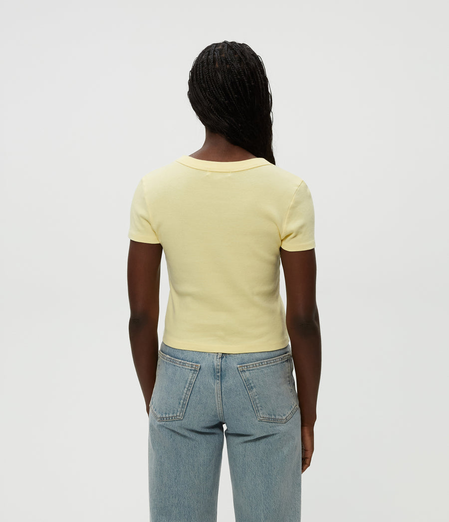 Mimi Cropped Tee in Lemonade Yellow Back View #LEMONADE