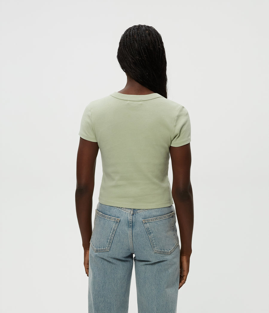 Mimi Cropped Tee in Seacrest Green Back View #SEACREST