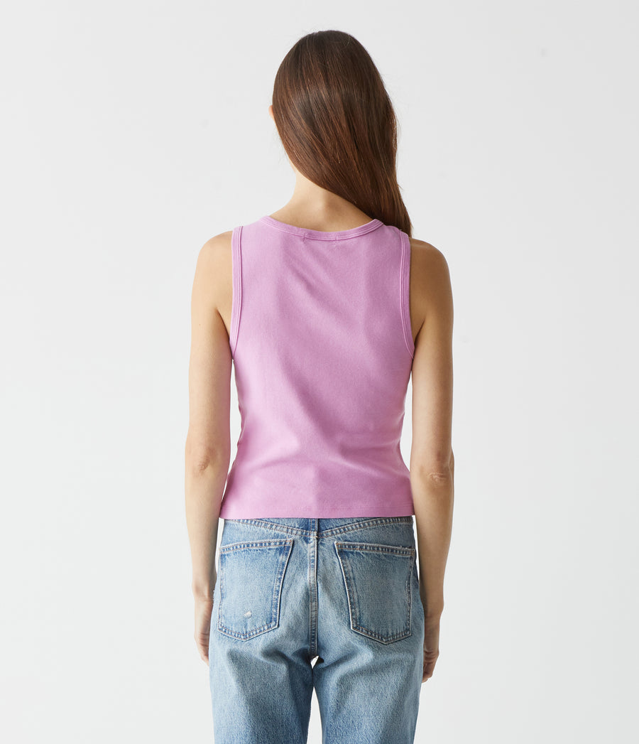 Kendall Cropped Tank in Smoothie Pink Back View #SMOOTHIE