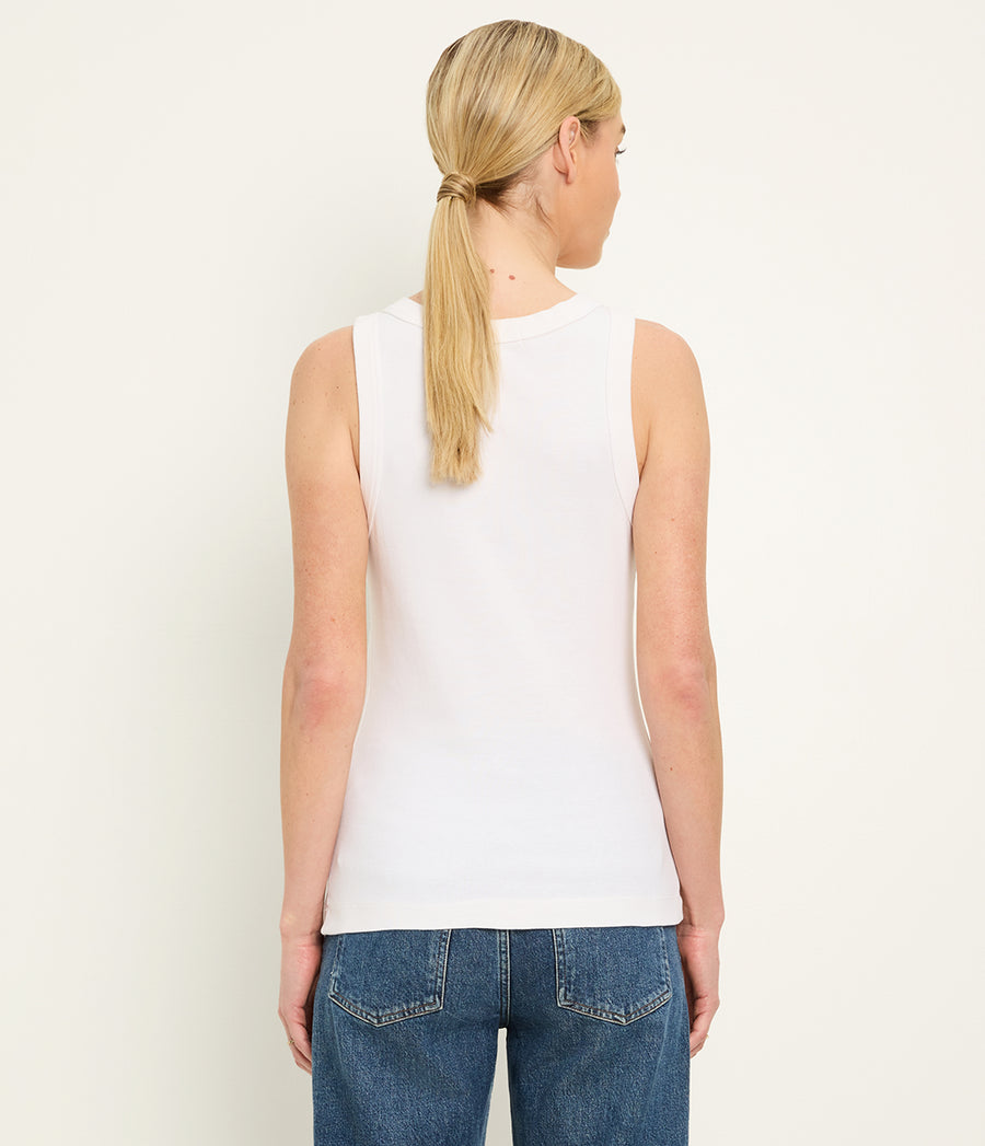 Paloma Tank in Chalk White Back View #CHALK