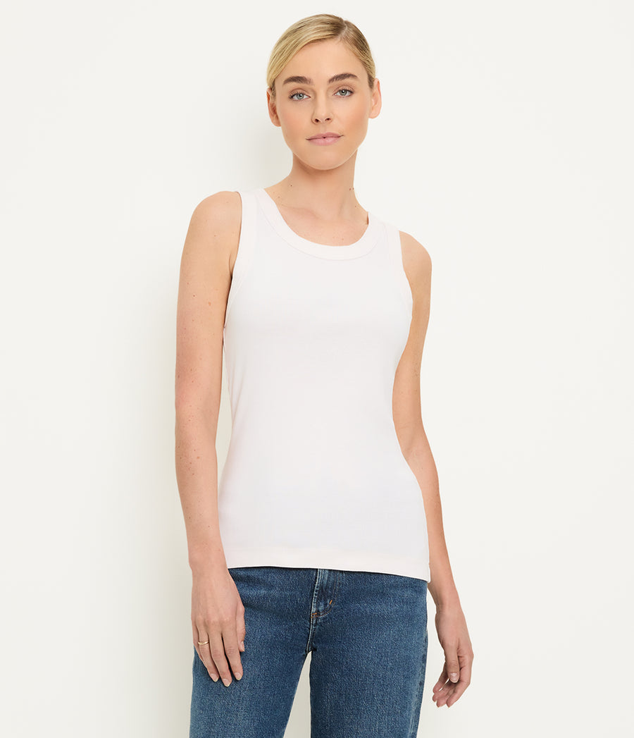Paloma Tank in Chalk White Full Body View #CHALK