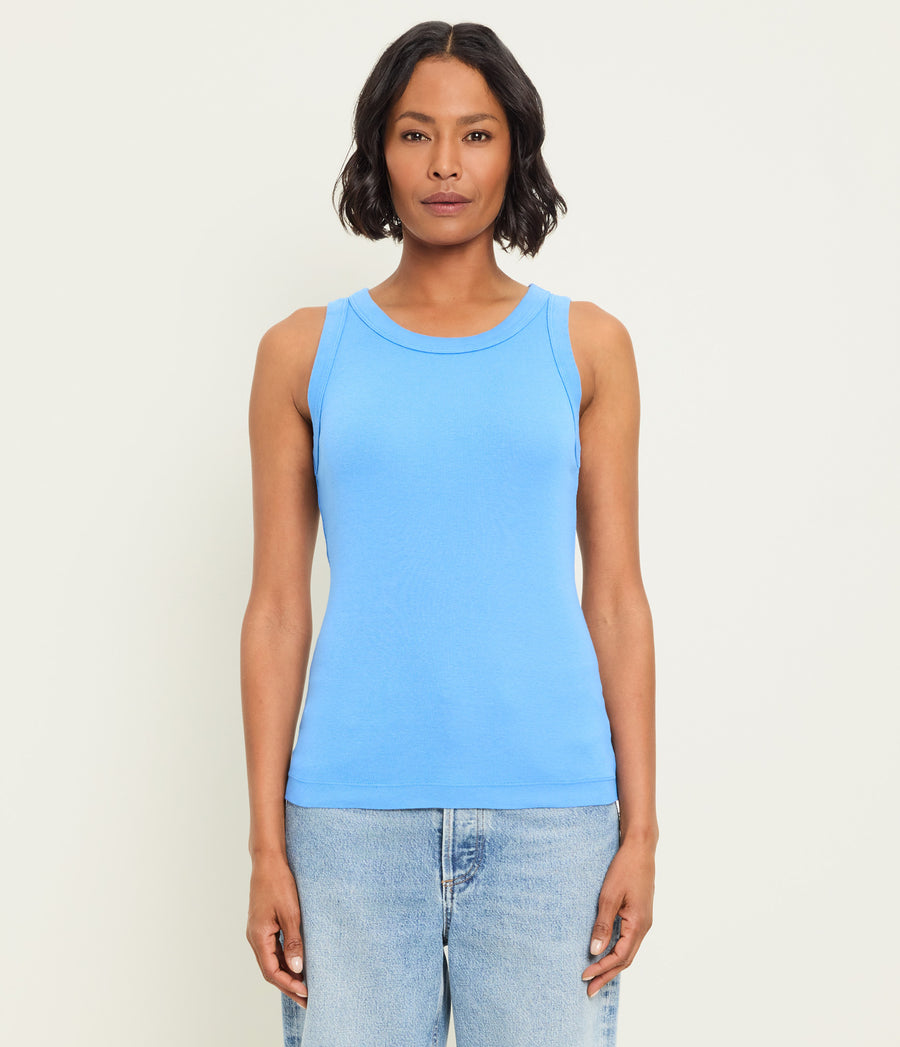 Paloma Tank in BABY BLUE Blue Close up View #BLUE RIBBON