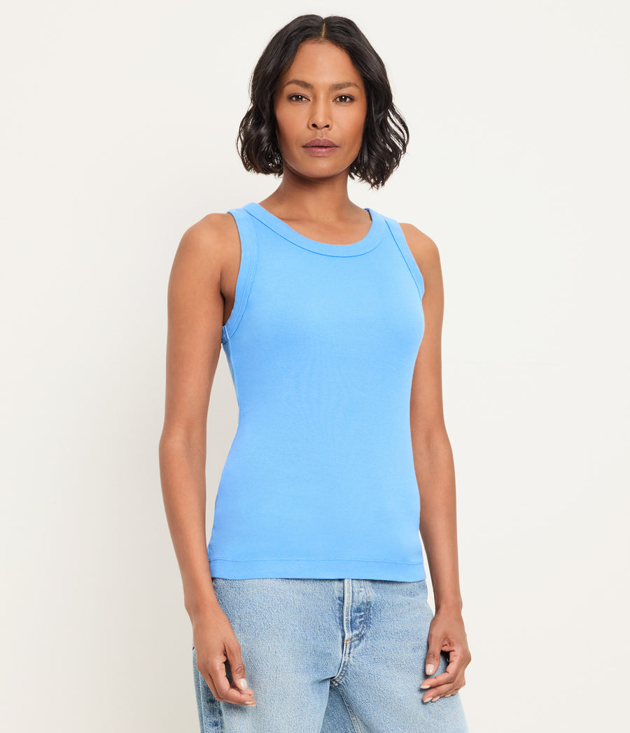 Paloma Tank in BABY BLUE Blue Close up View #BLUE RIBBON