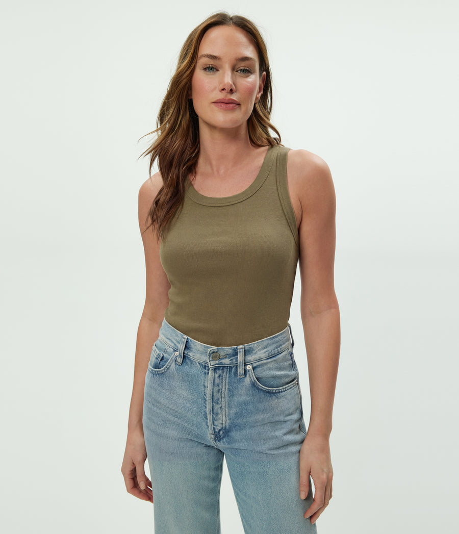 Paloma Tank in CAPER Green Close up View #CAPER