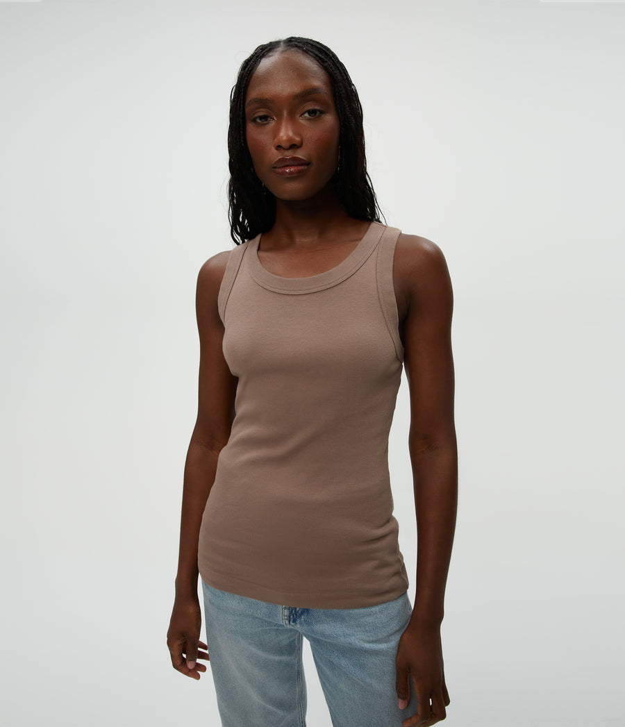 Paloma Tank in Cobblestone Brown Close Up View #COBBLESTONE