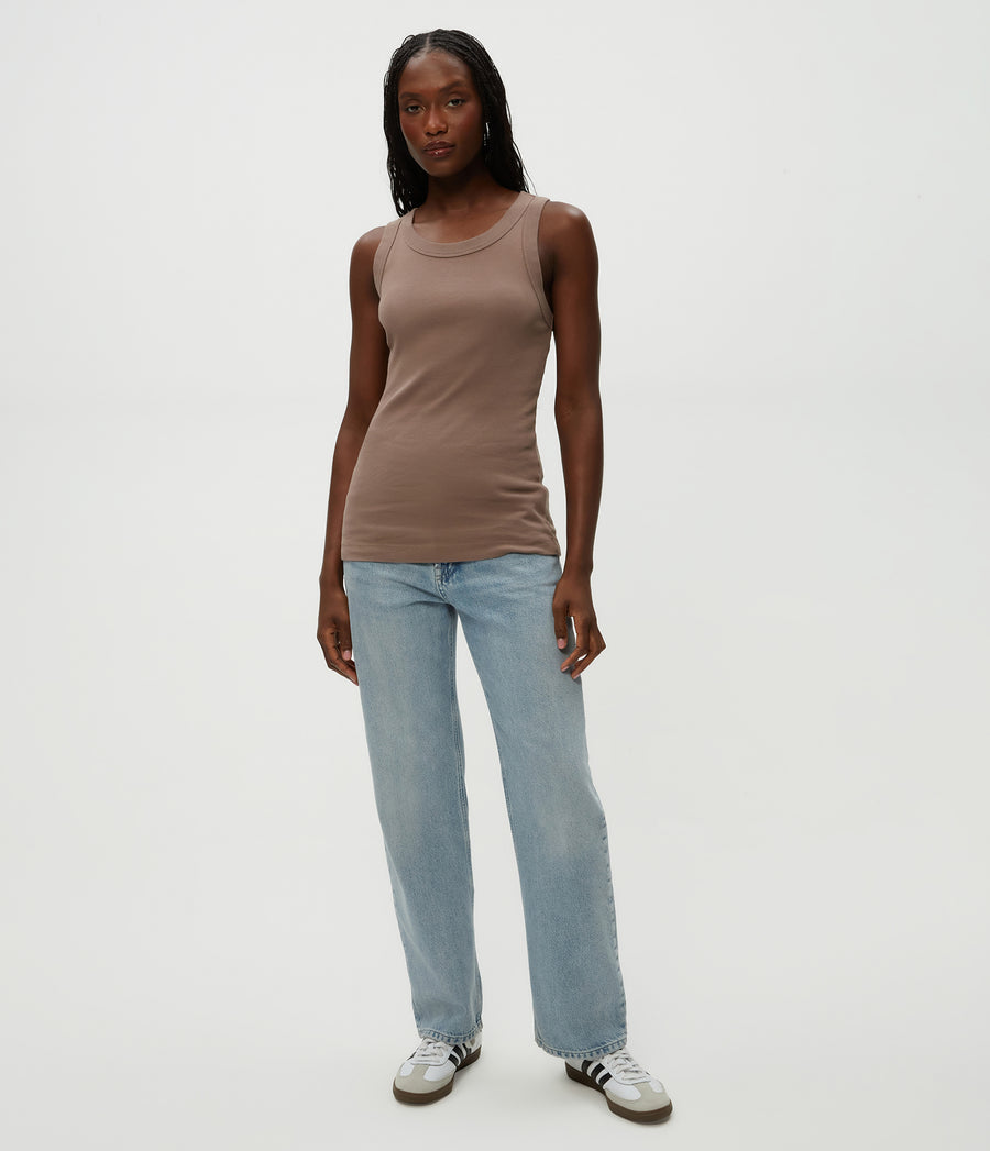 Paloma Tank in Cobblestone Brown Full Body View #COBBLESTONE