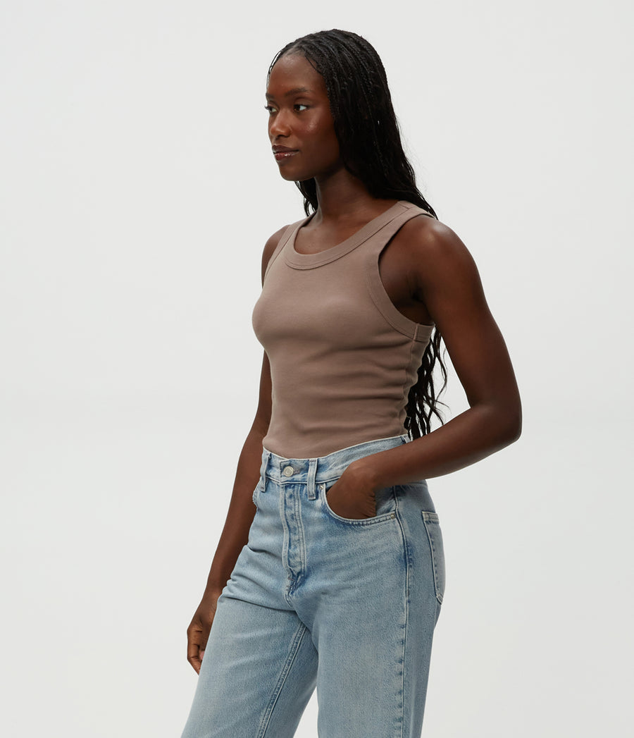 Paloma Tank in Cobblestone Brown Side View #COBBLESTONE