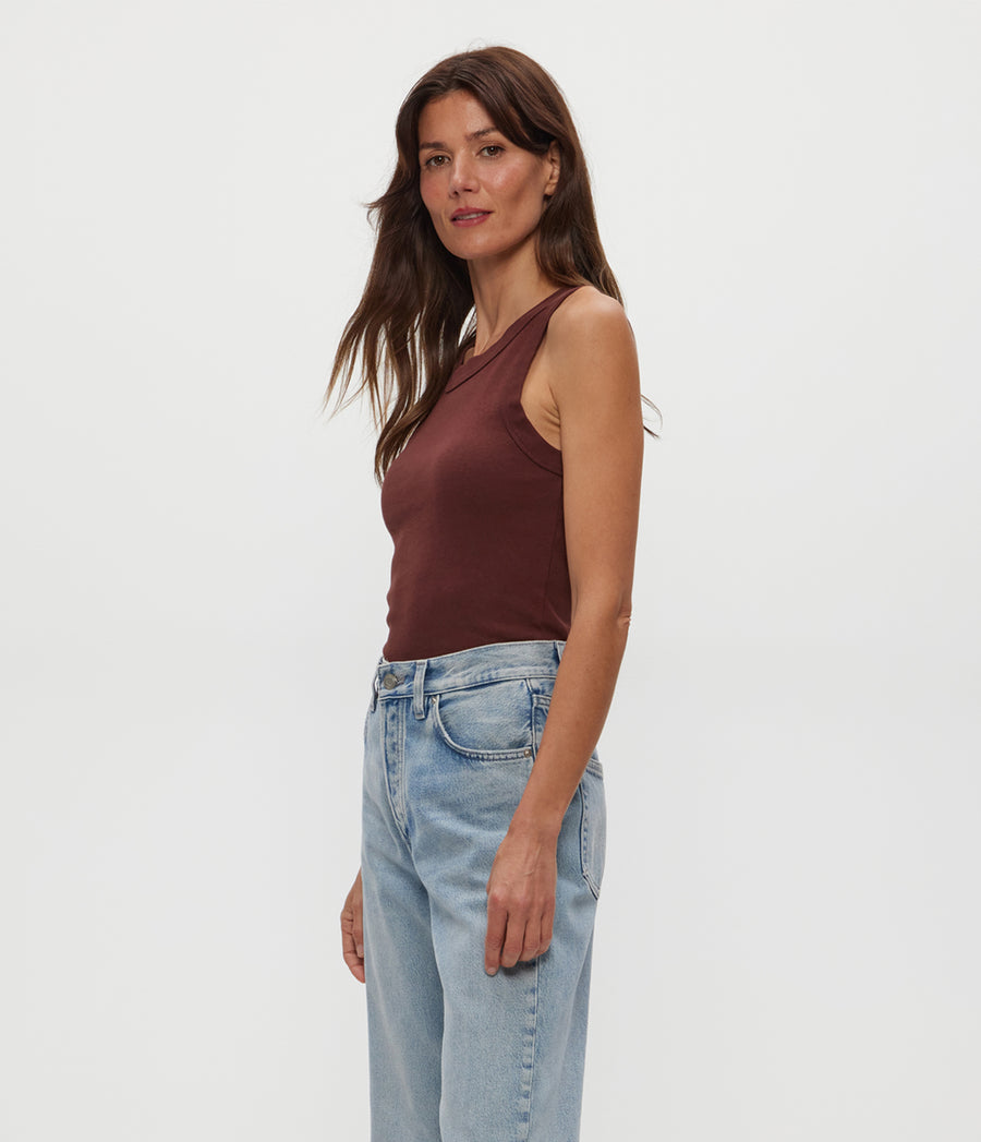 Paloma Tank in ESPRESSO Brown Side View #ESPRESSO