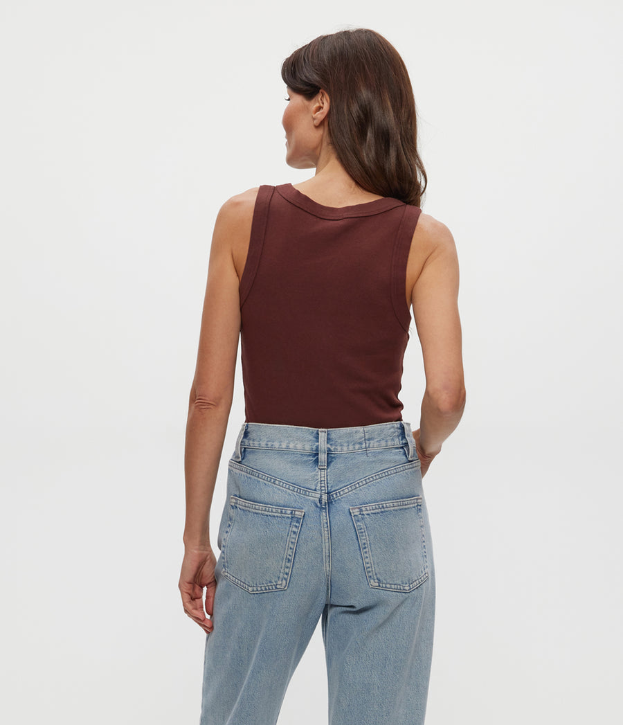 Paloma Tank in ESPRESSO Brown Back View #ESPRESSO