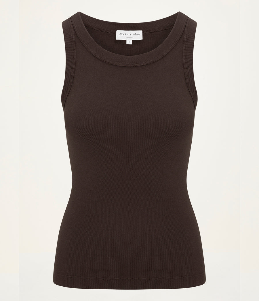 Paloma Tank in Java Brown Close Up View #JAVA