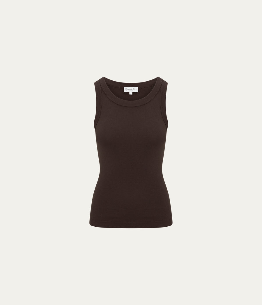 Paloma Tank in Java Brown Close Up View #JAVA