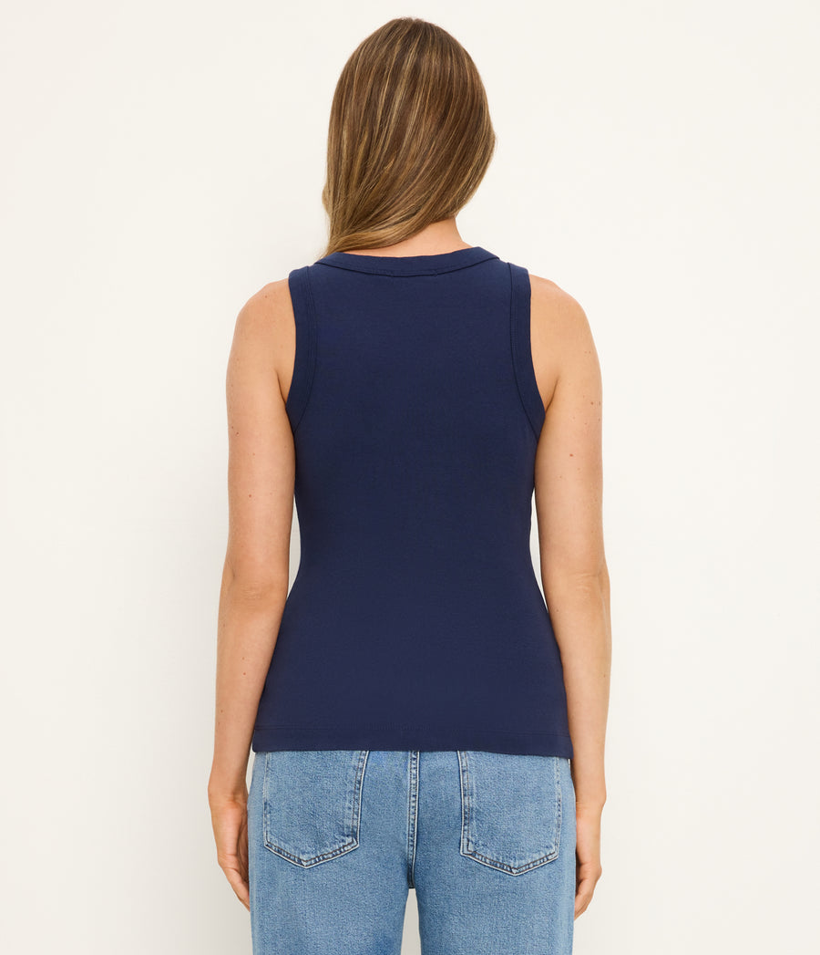 Paloma Tank in Nocturnal Blue Back View  #NOCTURNAL