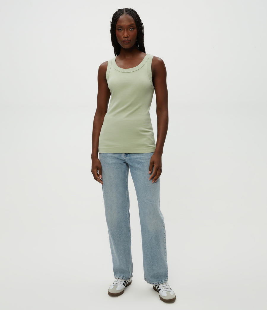 Paloma Tank in Seacrest Green Full Body View #SEACREST