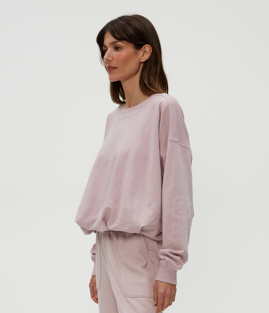 Mariah Bubble Sweatshirt in Sachet Pink Side View #SACHET
