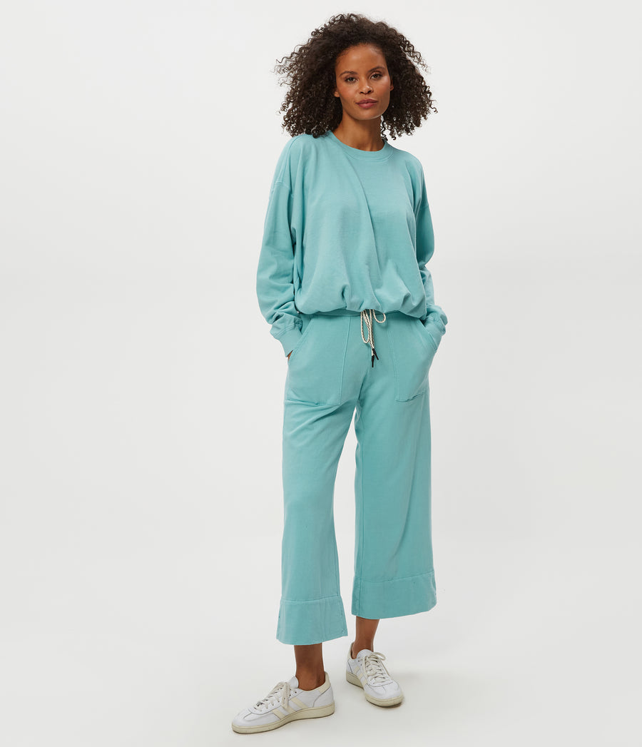 Mariah Bubble Sweatshirt in  SERENE BLUE Body View #SERENE