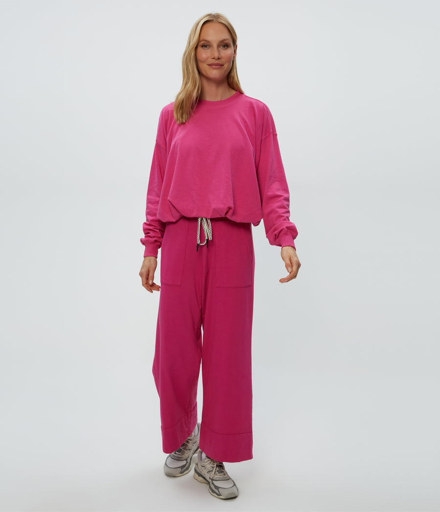Sadie Drawstring Pant in Pitaya Pink Full Body View #PITAYA
