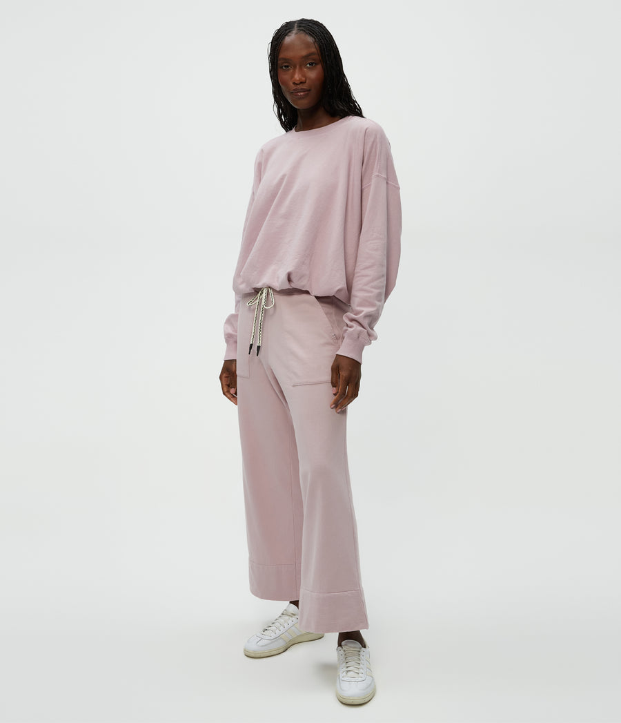 Sadie Drawstring Pant in Sachet Pink Side View #SACHET