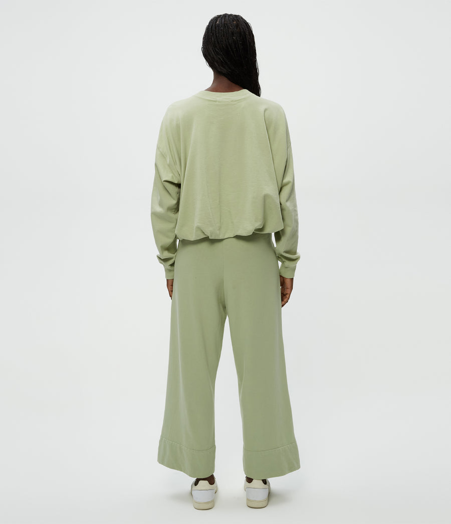 Sadie Drawstring Pant in Seacrest Green Back View #SEACREST