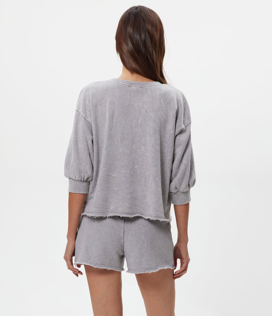 Otto Mineral Sweatshort in ZINC Grey Back View #ZINC