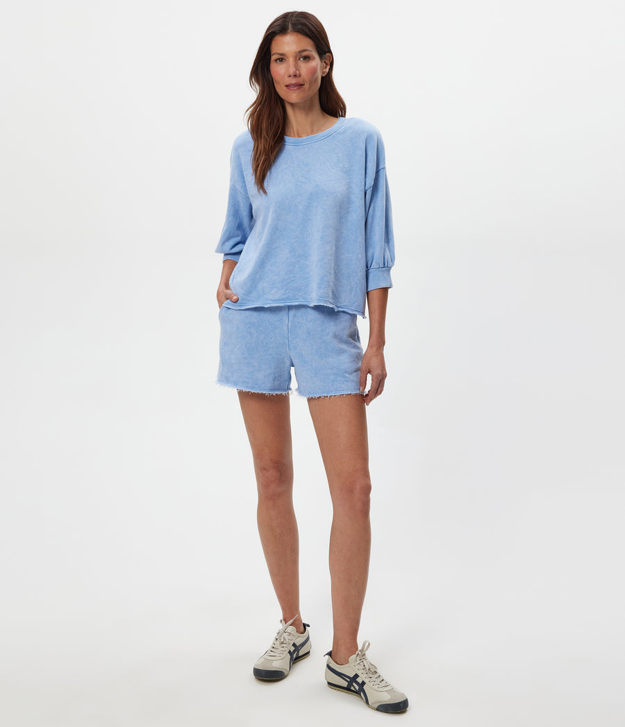 Otto Mineral Sweatshort in SKY Blue Full Body View #SKY