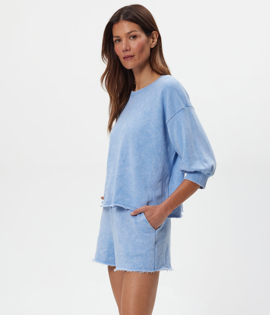 Otto Mineral Sweatshort in SKY Blue Side View #SKY