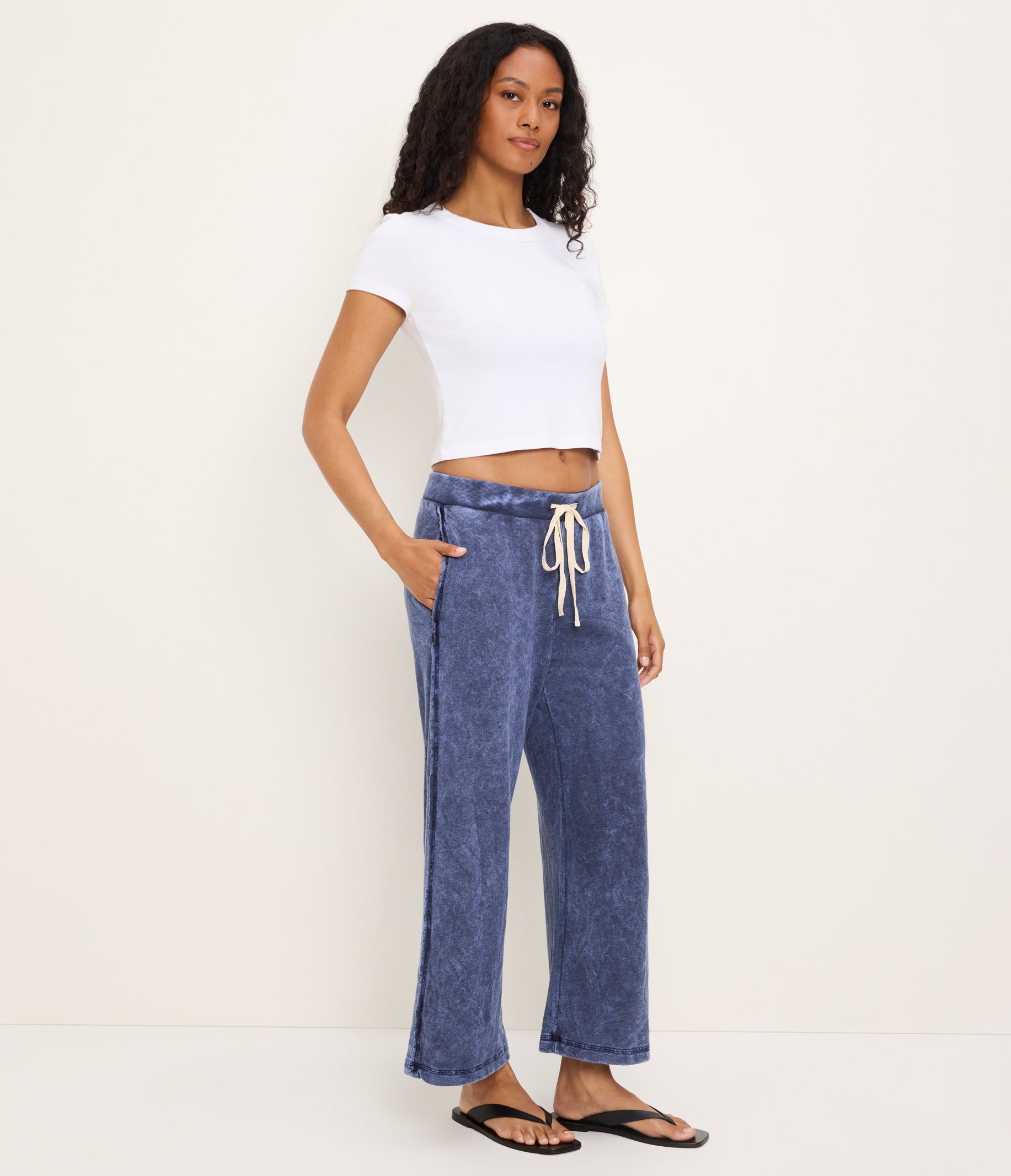 パンツ MASU COSMO CROPPED WIDE PANTS Jaden Mineral Wash Cropped Pant