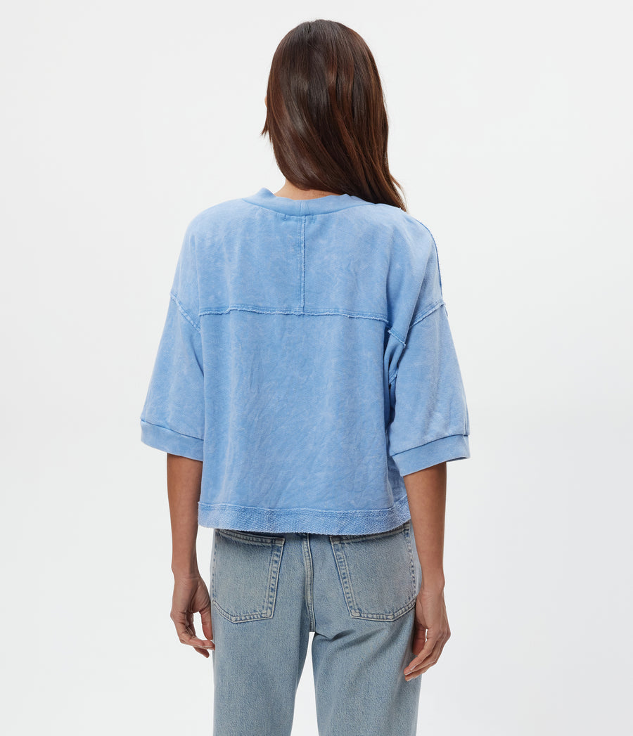 Marlow Mineral Wash Cardigan Back View #SKY