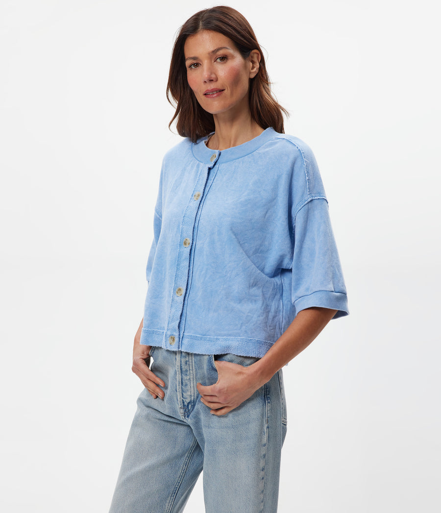 Marlow Mineral Wash Cardigan Side View #SKY